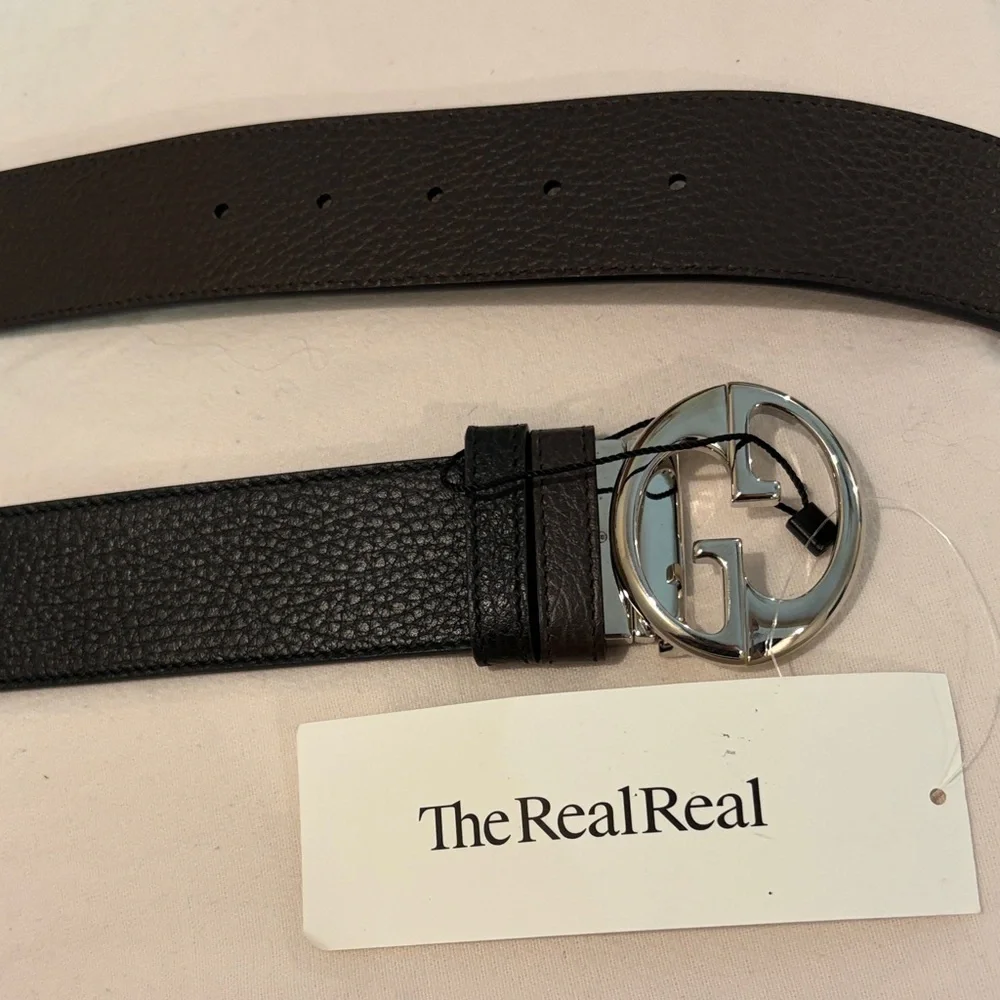 NWOT Men’s Gucci 1973 Coll.Leather Reversible Belt Blk/Brn SZ 110 cm 41,38-40 US